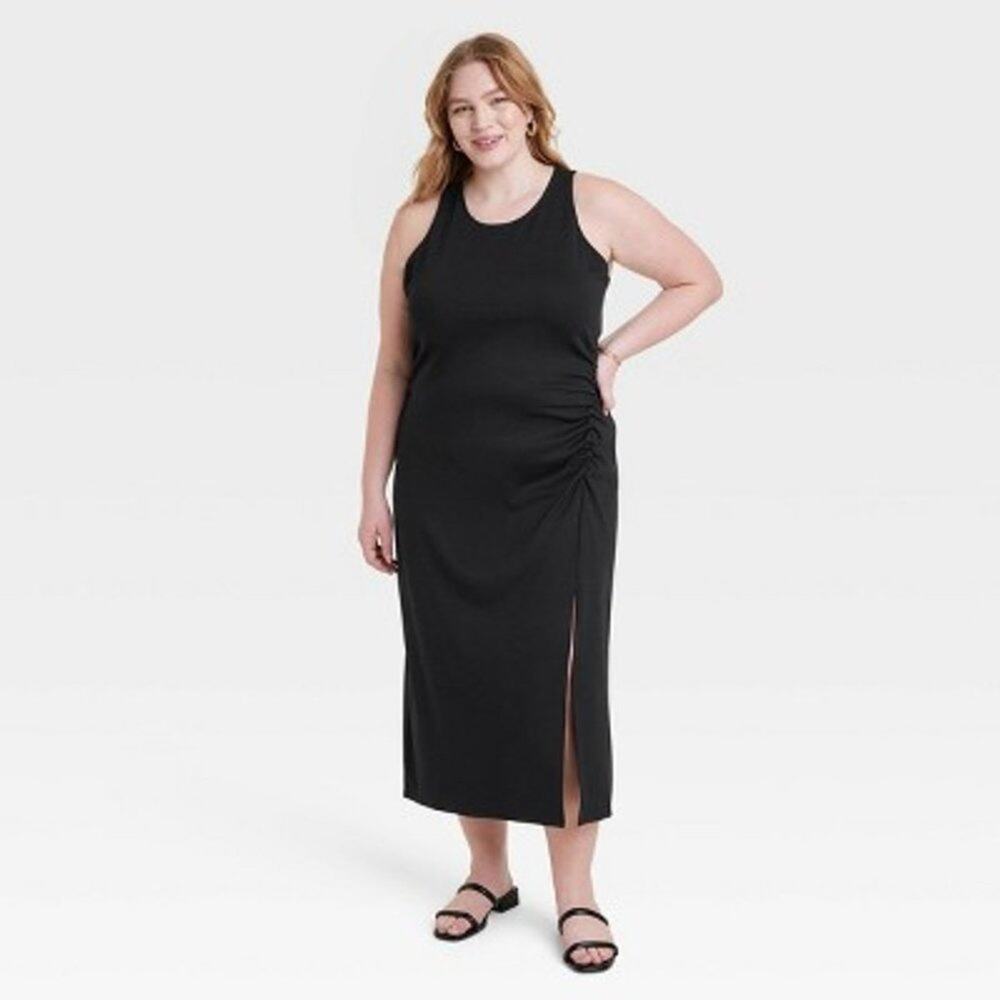 NEW A New Day Women's Sleeveless Ponte Racerback Maxi dress -  Black Size Medium - Picture 8 of 13